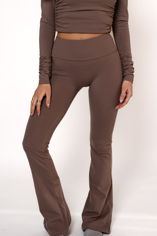 Pure Flared Pants - Mokka