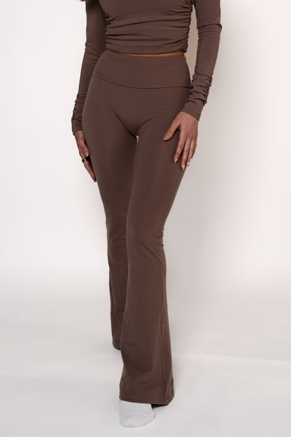 Pure Flared Pants - Mokka