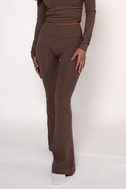 Pure Flared Pants - Mokka