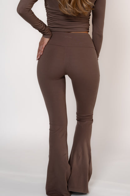 Pure Flared Pants - Mokka