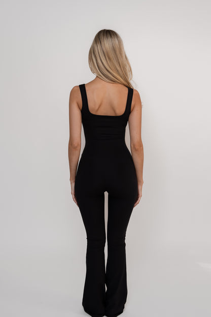 Sleeveless Hourglass Jumpsuit - Schwarz