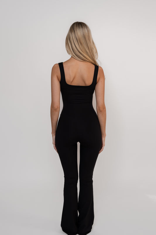 Sleeveless Hourglass Jumpsuit - Schwarz