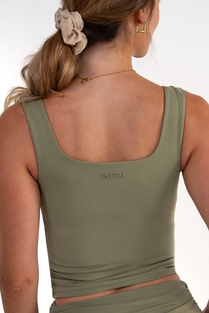 Gathered Essential Top - Khaki