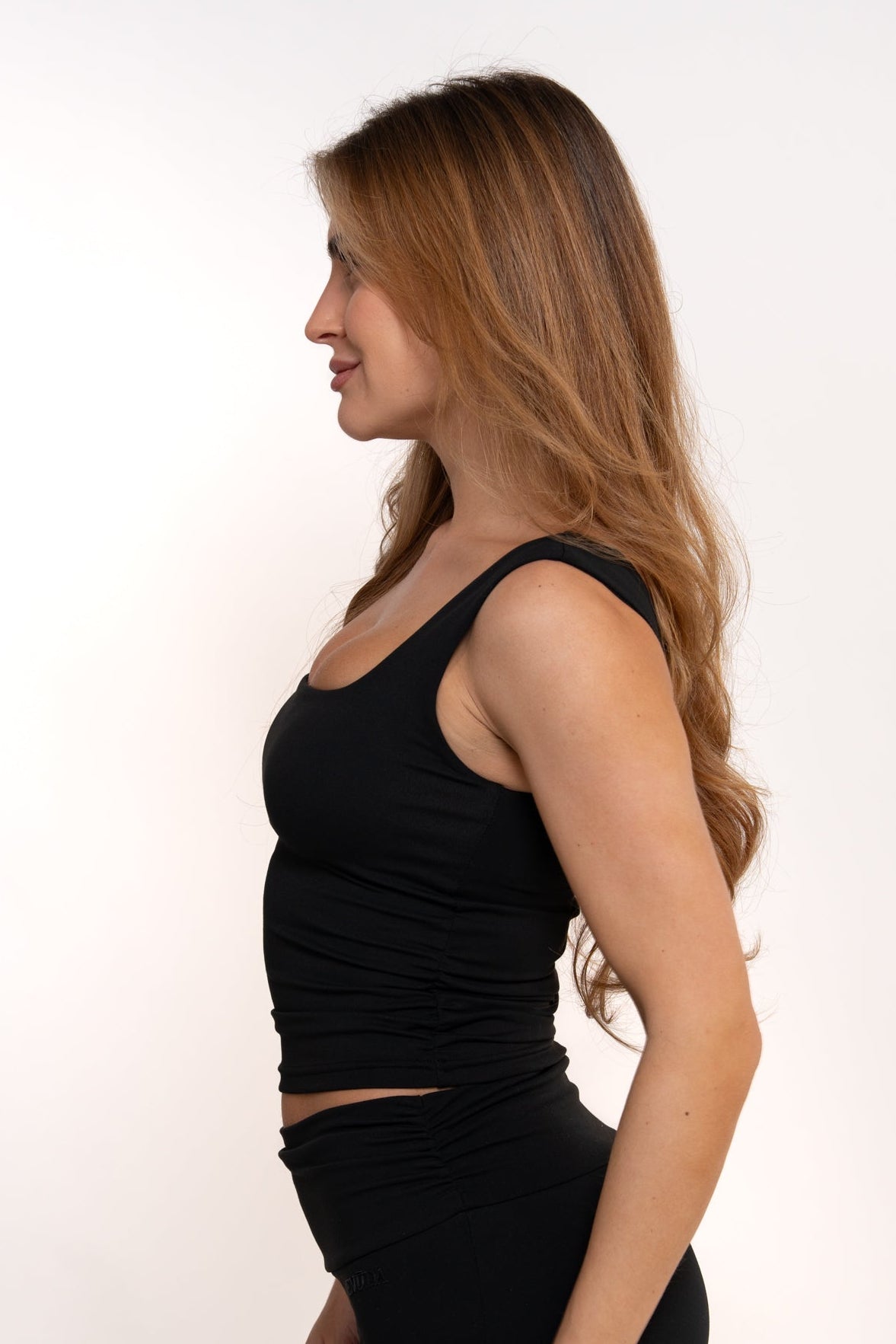 Gathered Essential Top - Schwarz