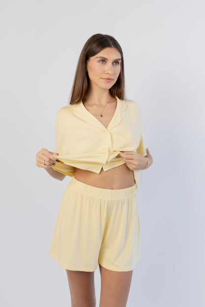 Soft Heaven Pyjama Short - Butter yellow