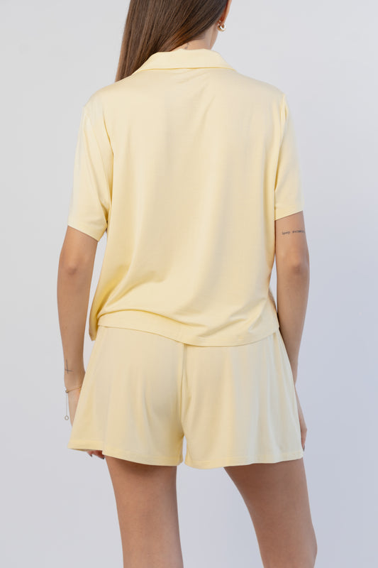 Soft Heaven Mini Shirt - Butter yellow