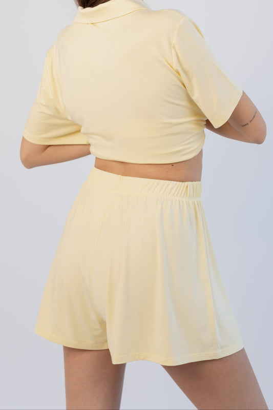 Soft Heaven Pyjama Short - Butter yellow