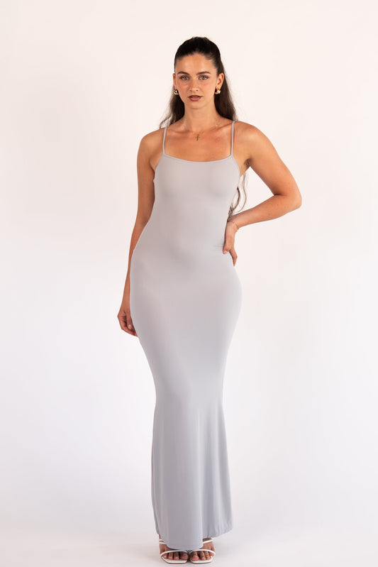 Bare Skin Maxi Dress - Hellgrau