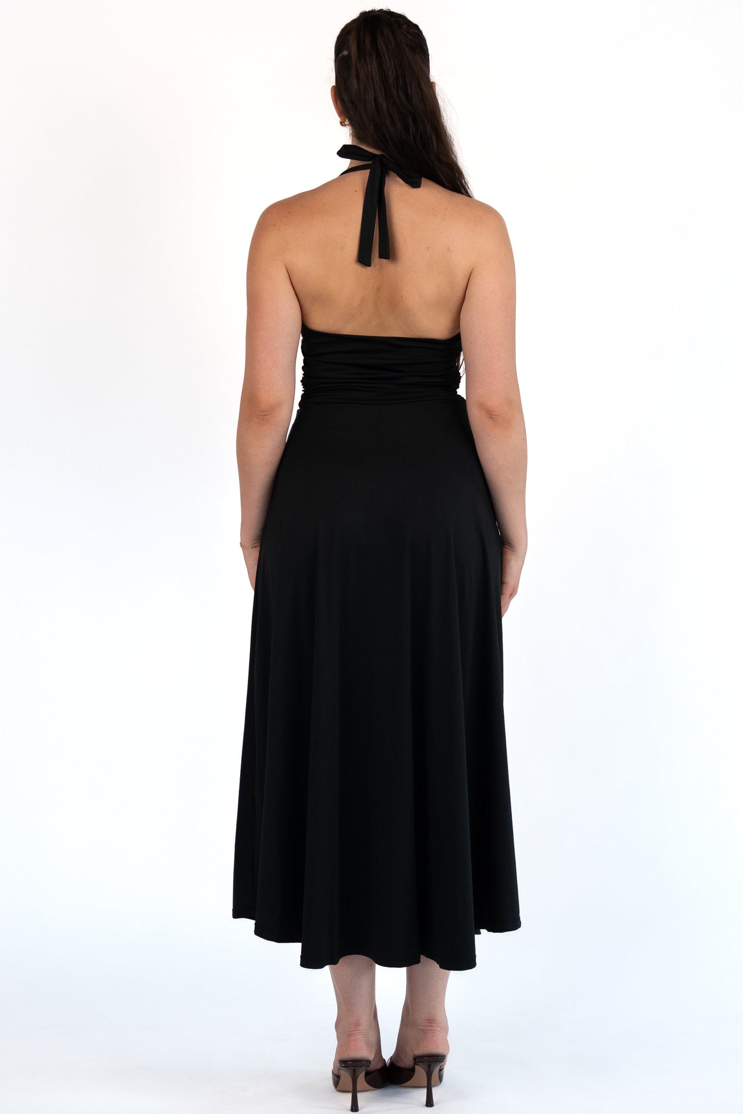 Layered Softness Maxi Dress - Schwarz