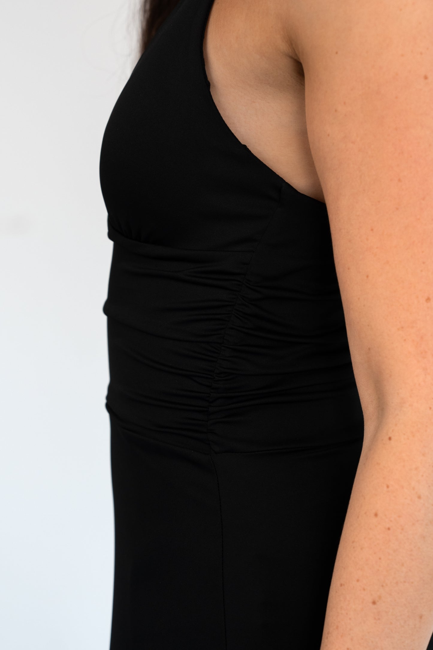 Layered Softness Maxi Dress - Schwarz