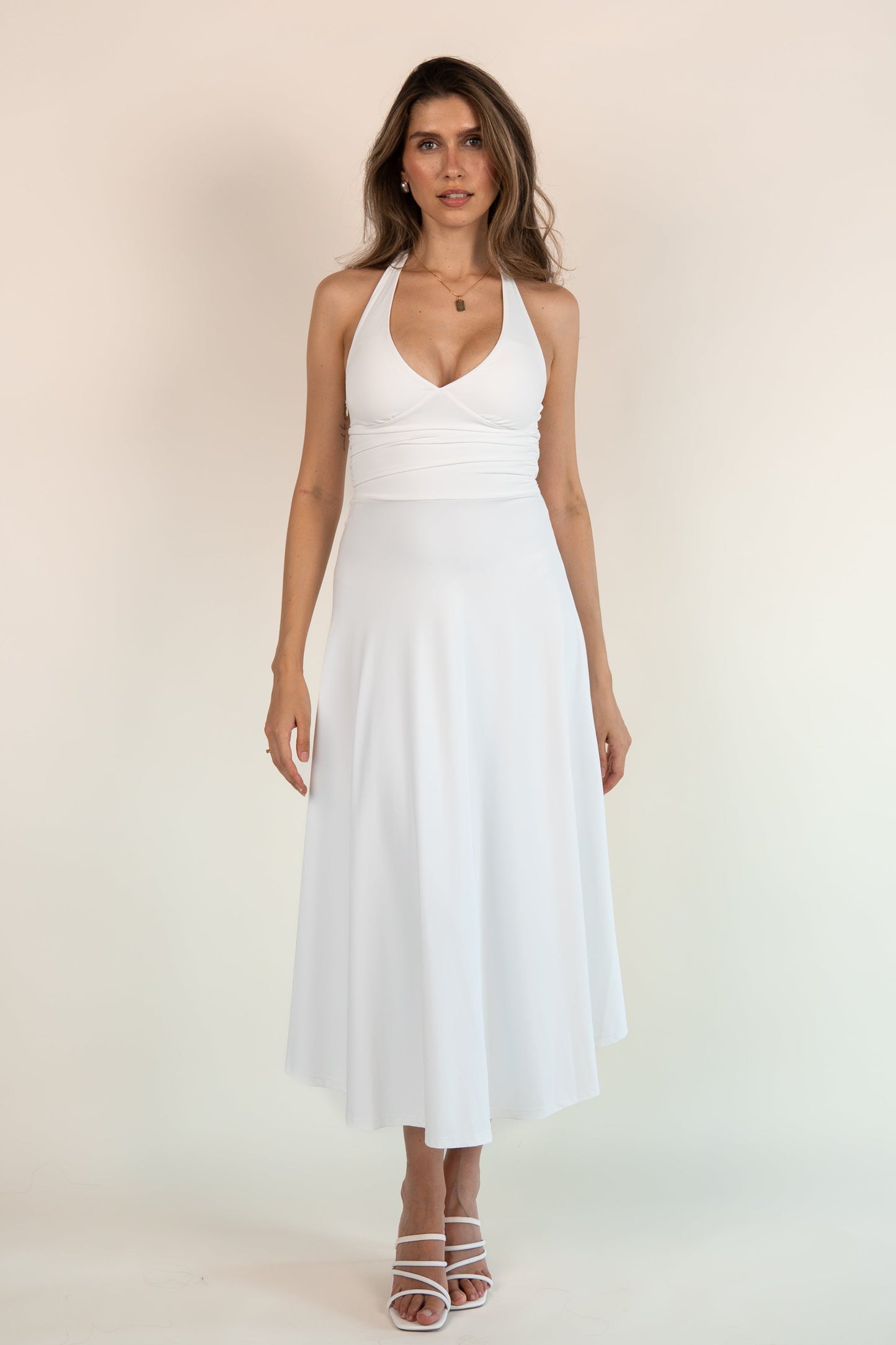 Layered Softness Maxi Dress - Weiss