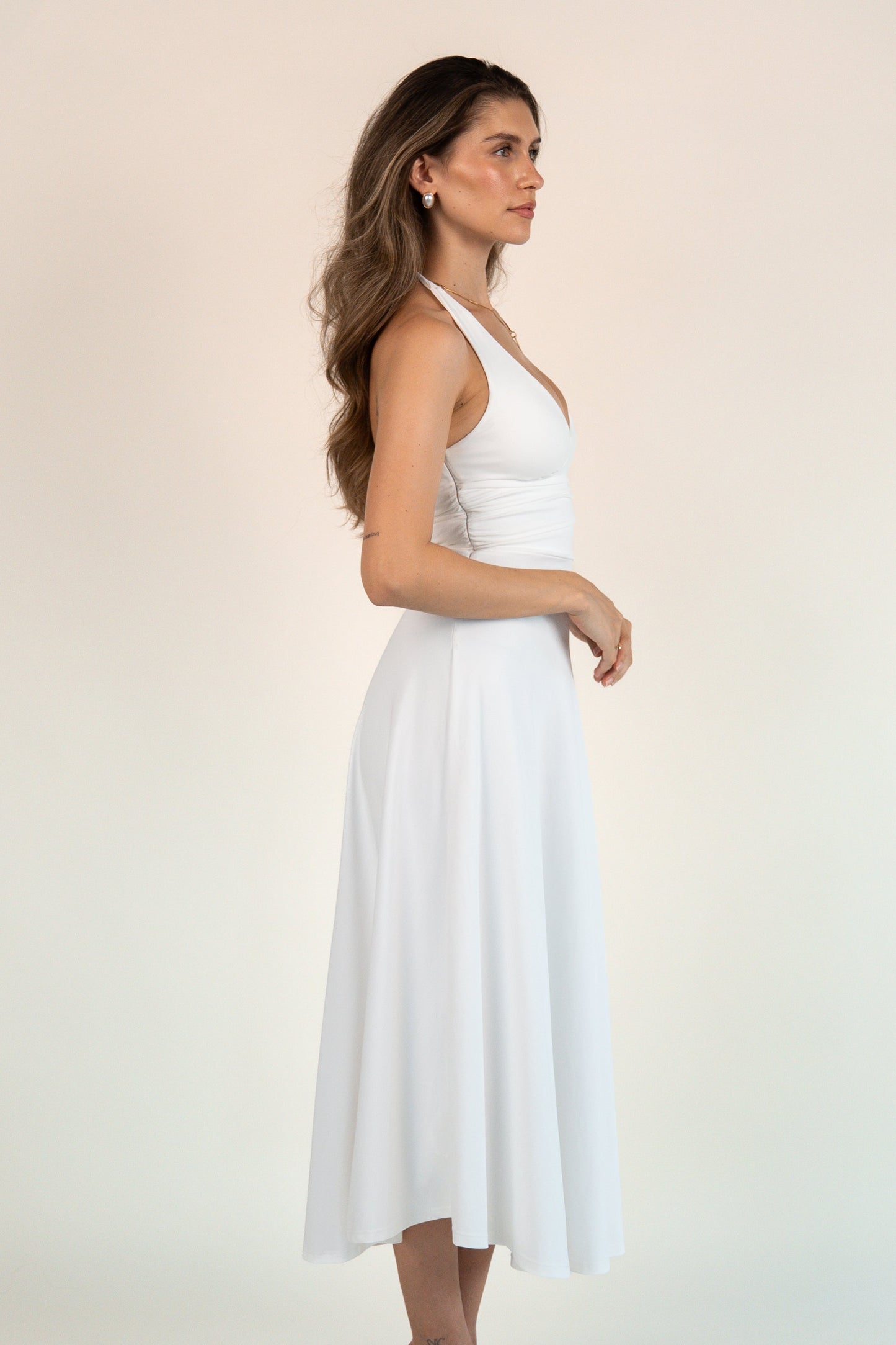 Layered Softness Maxi Dress - Weiss