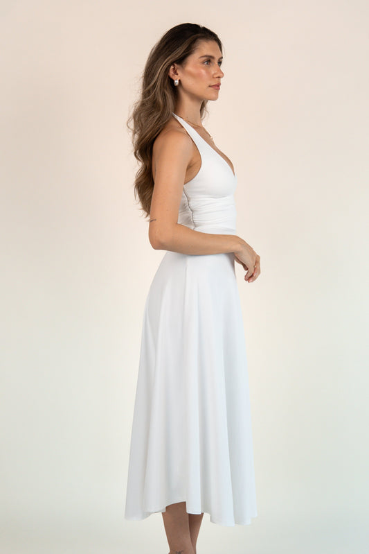 Layered Softness Maxi Dress - Weiss
