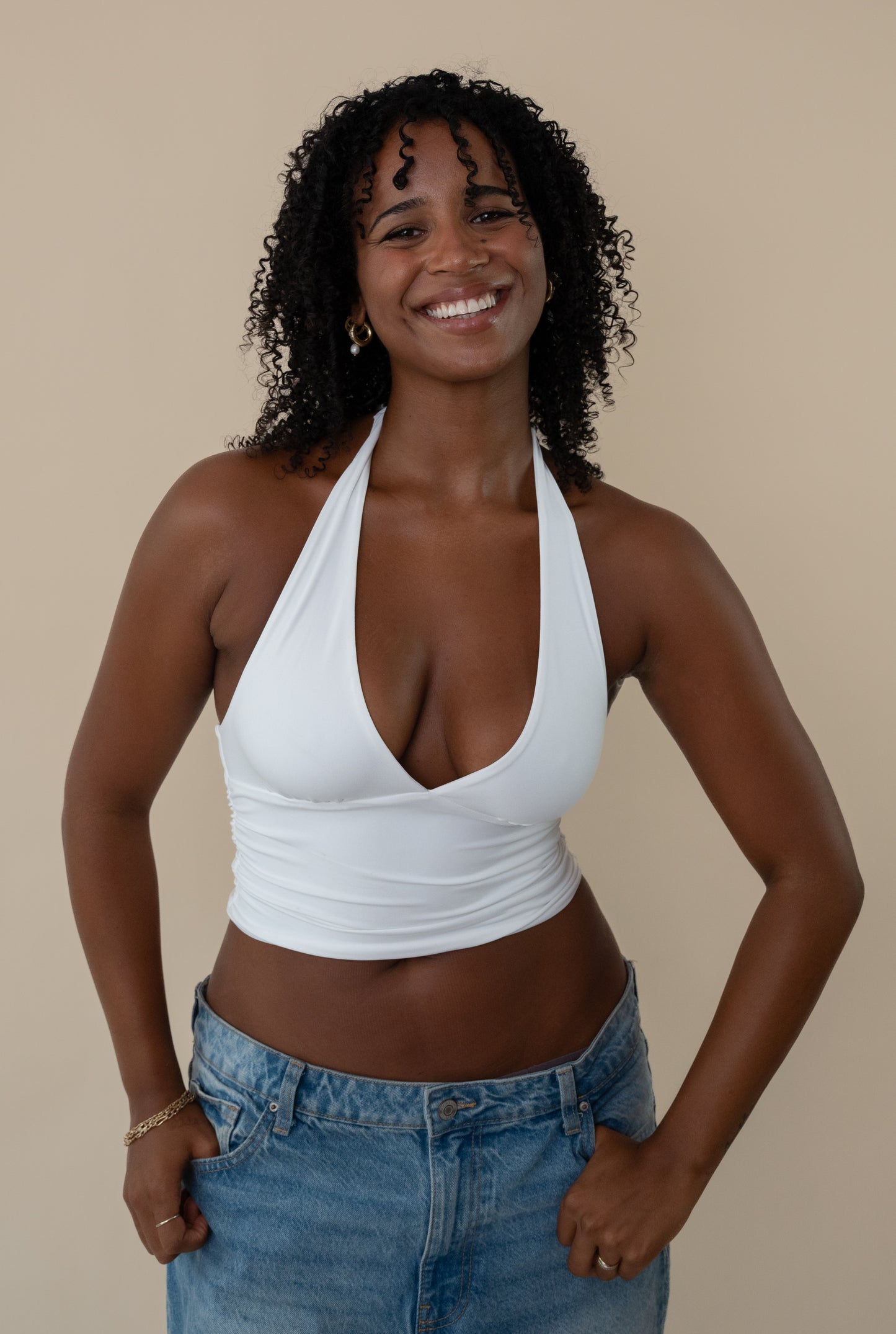 Layered Softness Top - Weiss
