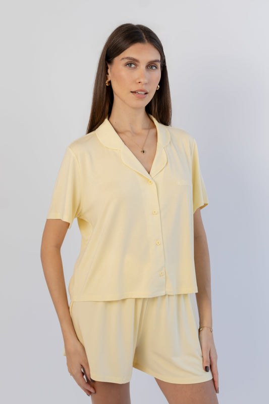 Soft Heaven Mini Shirt - Butter yellow