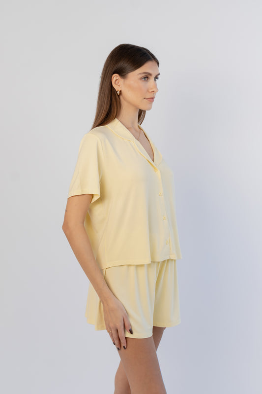 Soft Heaven Mini Shirt - Butter yellow