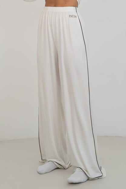 Soft Contrastline Pyjama Pants - Off-White