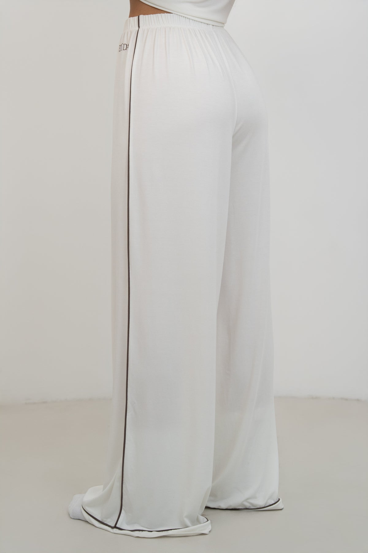 Soft Contrastline Pyjama Pants - Off-White