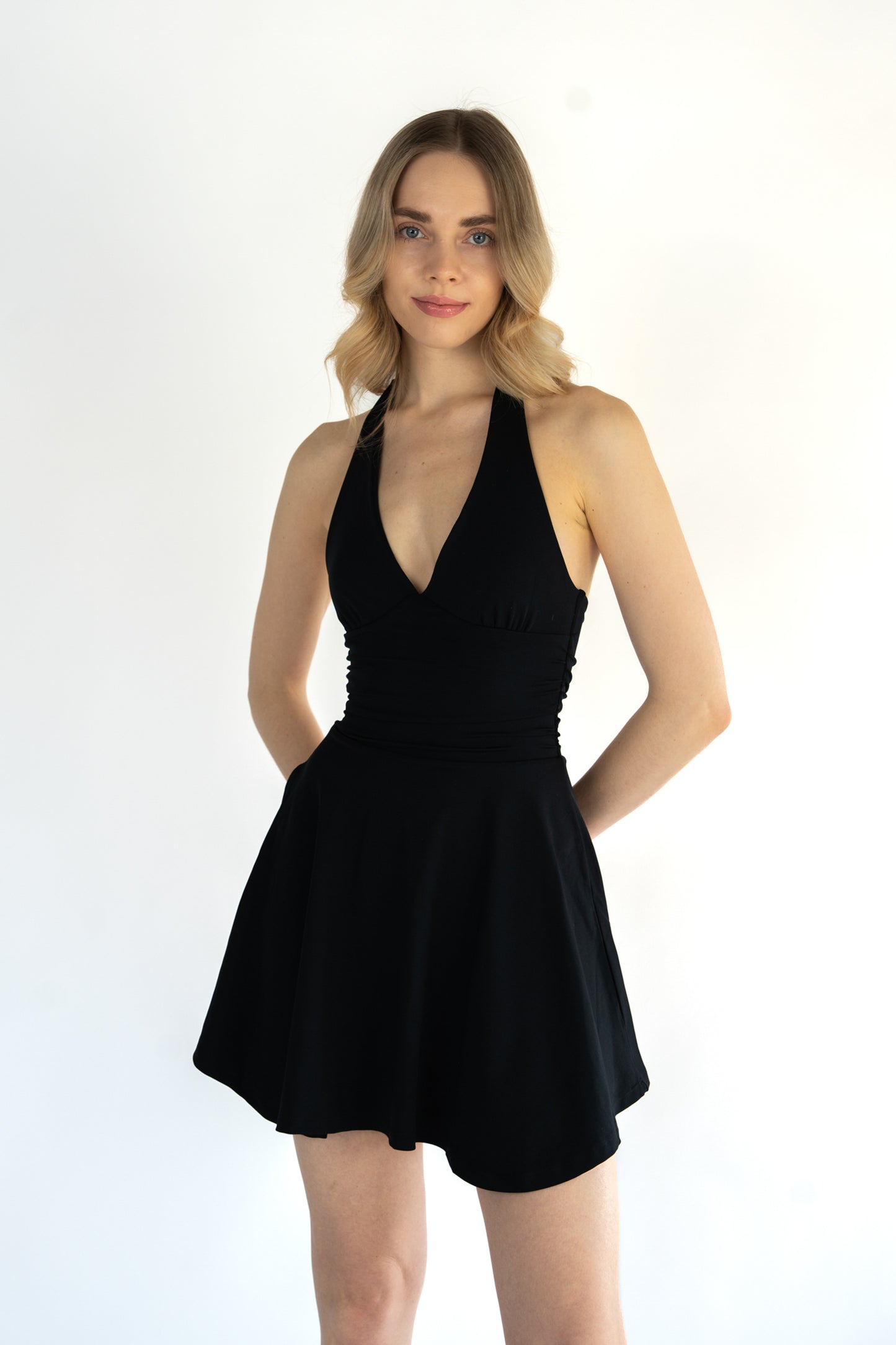 Layered Softness Dress - Schwarz