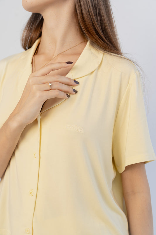 Soft Heaven Mini Shirt - Butter yellow